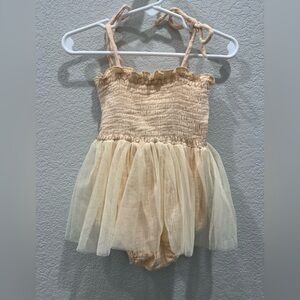 Peach Tulle Baby Romper